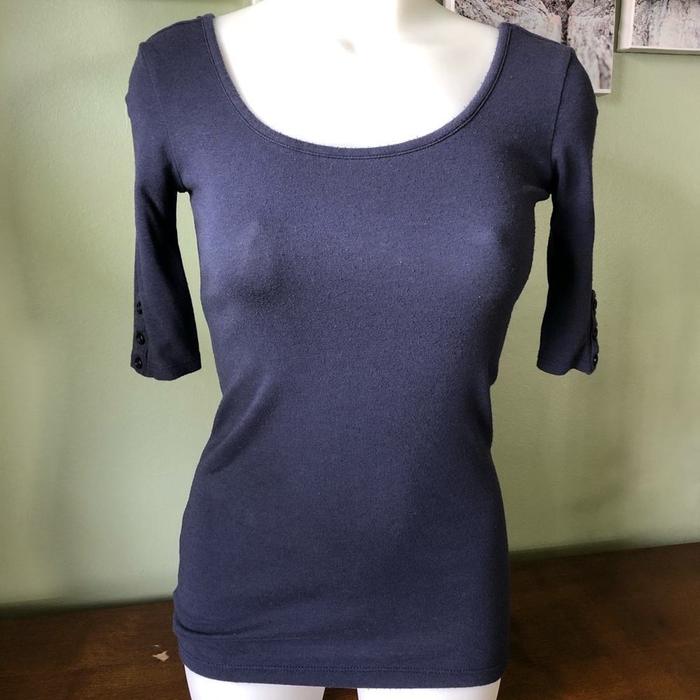 Cynthia Rowley Dark blue 3/4 sleeve shirt